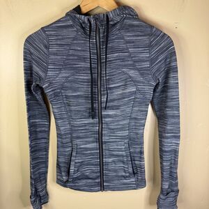 Lululemon Define Hooded Jacket Full Zip Gray White Marled Size 4 Activewear Yoga